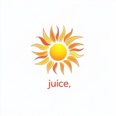 Fototapeta premium A vibrant sun logo symbolizing freshness, surrounded by stylized rays in shades of orange and yellow.
