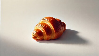 Croissant on Minimalist Background