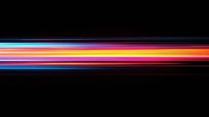 Colorful light streaks create an abstract display against a dark background in a dynamic visual experience. Generative AI
