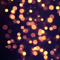 Obraz premium Abstract background with soft glowing gold and orange bokeh lights creating a dreamy atmosphere.