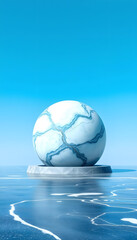 Naklejka premium The Blue Marble, simple style, with white tones