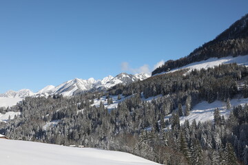 winter hiking in Alli&egrave;res, Switzerland