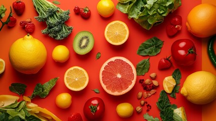 Assorted citrus fruits with fresh green leaves