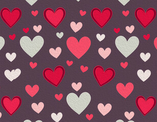 Valentine's Day card design. Illustration with oil paint. Pattern for printing on wall decorations, covers, wallpapers