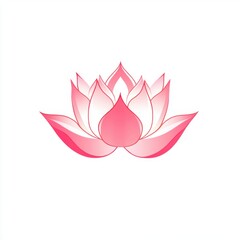 Fototapeta premium A delicate pink lotus flower illustration, symbolizing purity and tranquility.