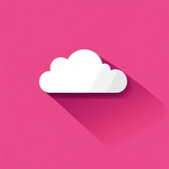 Stylized white cloud on a vibrant pink background, creating a playful and modern aesthetic.