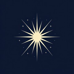Fototapeta premium A radiant golden starburst on a deep blue background, evoking a sense of wonder and magic.