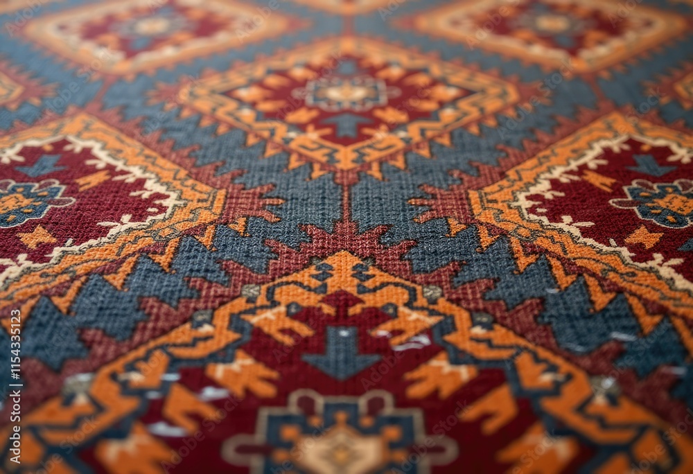 Poster a tapestry of colors and patterns in a woven rug