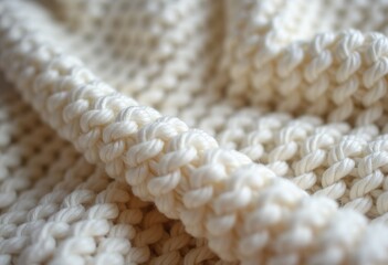 Soft Cozy Knitted Throw Blanket Close Up Texture Detail
