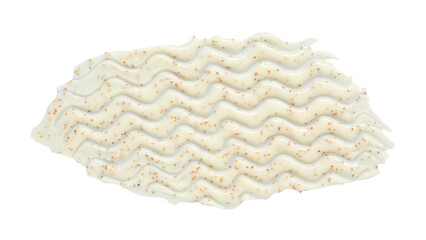 Sample of body scrub isolated on white, top view