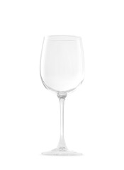 One empty wine glass isolated on white