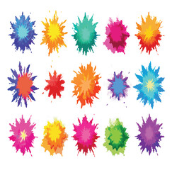 Multicolor Powder Explosion Image Set