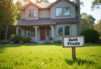 The House With The Quiet Private Sign On Its Lawn