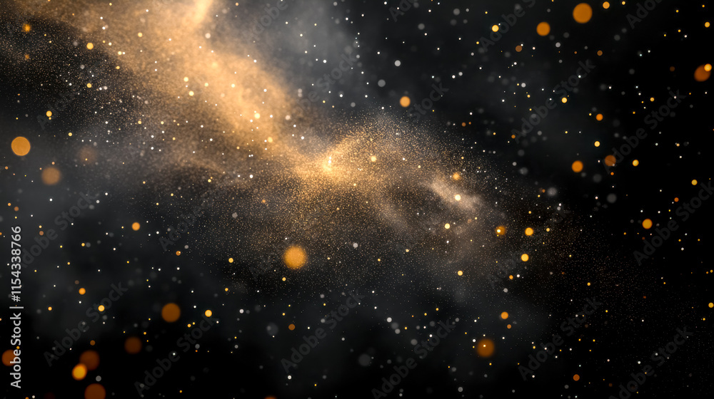 Wall mural shimmering dust particles scattering in the wind, frozen motion abstract background