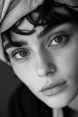 Fototapeta premium Woman with Freckled Hair