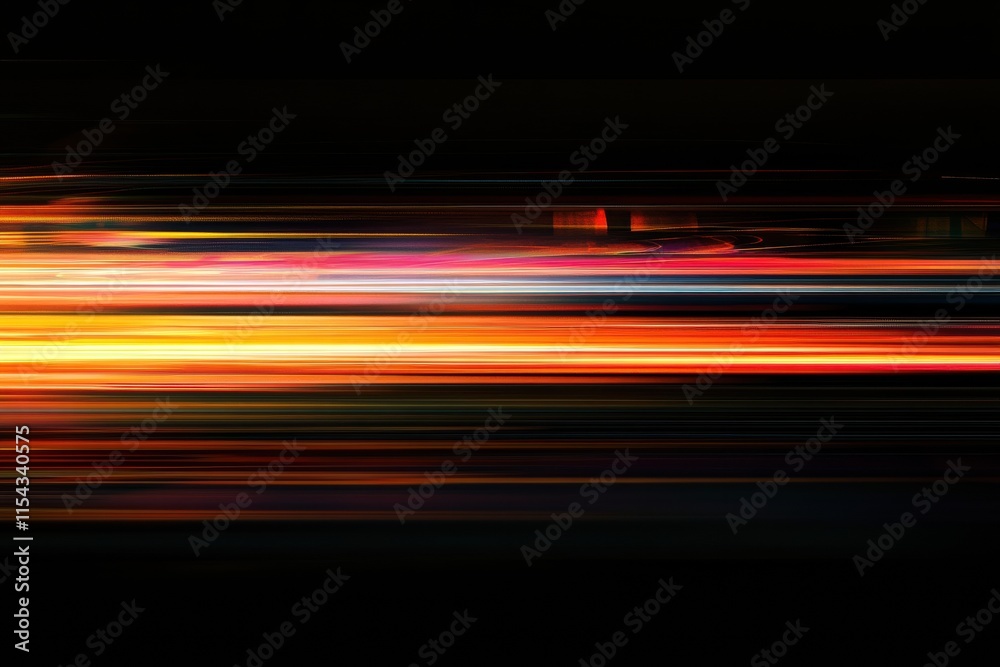 Fototapete Colorful abstract light streaks create a dynamic visual experience in a dark setting during nighttime. Generative AI