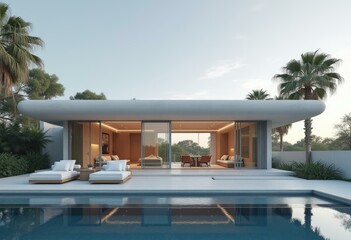 Fototapeta premium The Minimalist Future Home A Vision Of Comfortable Living With Advanced Technology