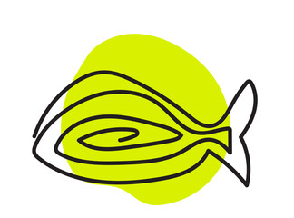 Fototapeta premium Hand drawn doodle fishes, sketched fish pictogram, sardine flock icon, sketchy sea animals, mackerel