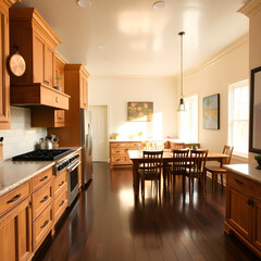 modern interior with kitchen