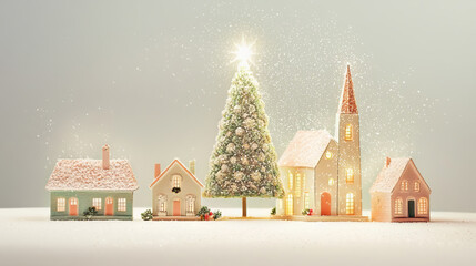 Obraz premium Christmas Village with Lights