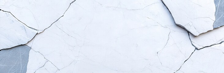 Naklejka premium A wide, white backdrop featuring a marble stone texture for design purposes.