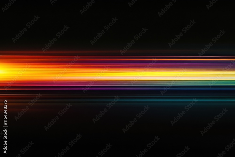 Poster abstract colorful light streaks create dynamic patterns against a dark background in a modern art di
