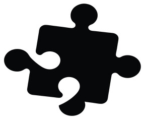 Black Jigsaw Puzzle Piece Silhouette Image