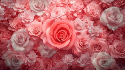 Fototapeta premium Pink rose flower background texture