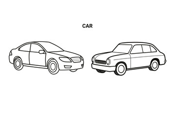 Customizable Car Outline Vector Illustration