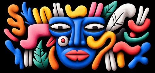 Obraz premium A colorful African tribal-style pattern used as a photo background.