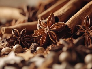 Close-up of spices on a table