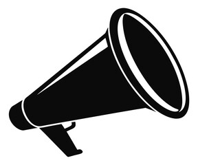 Black Megaphone Silhouette Announcement Icon Vector