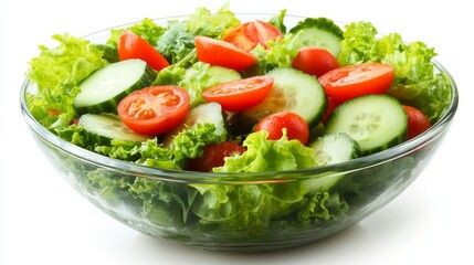 Fresh Mixed Greens Salad with Cherry Tomatoes and Cucumbers