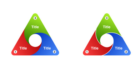 infographic chart template modern style for presentation, start up project, business strategy, theory basic operation, logic analysis. triangular Venn diagram