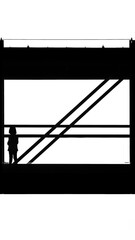 silhouette of a girl looking out on a bridge window