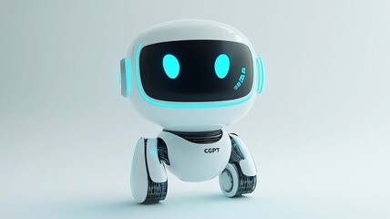 Robot Assistant close up face portrait. New technology