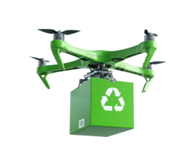 PNG Transportation package drone green.