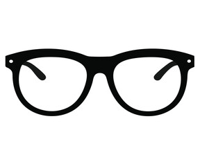 Black Silhouette Eyeglasses Vector Graphic