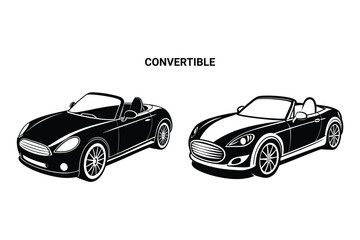 Customizable Convertible Silhouette Vector Illustration