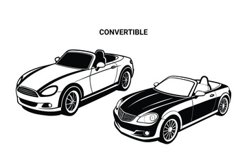 Obraz premium Customizable Convertible Silhouette Vector Illustration