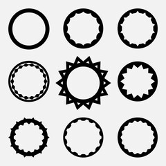 Set of round shapes. Frame. Text box. Pattern
