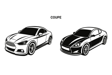 Customizable Coupe Car Silhouette Vector Illustration