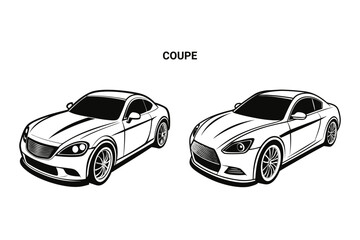 Customizable Coupe Car Silhouette Vector Illustration