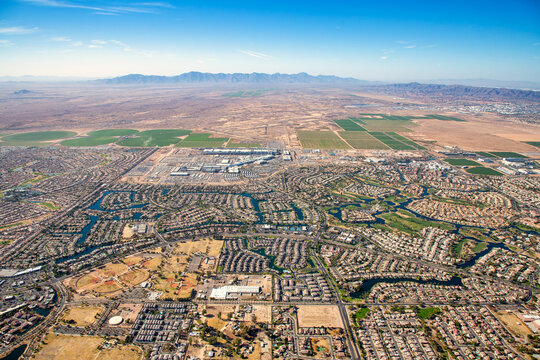 Above Ocotillo, Arizona looking West across the Gila River Reservation