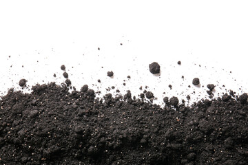 Black soil isolated on white background