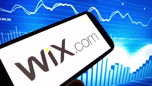 Konskie, Poland - December 24, 2024: Wix.com company logo displayed on mobile phone