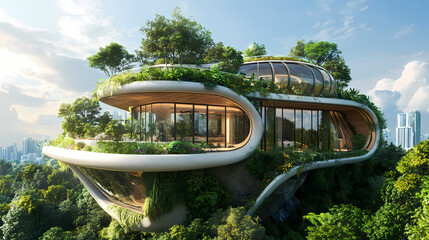 futuristic ecofriendly rooftop