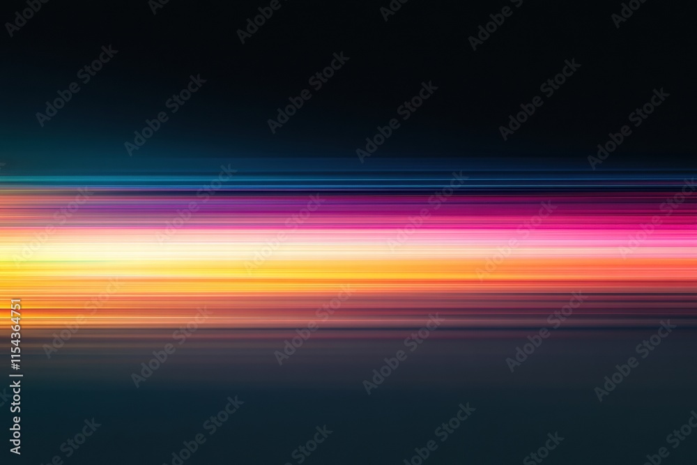 Poster Bright and vibrant abstract light streaks create a mesmerizing display of colors against a dark background. Generative AI