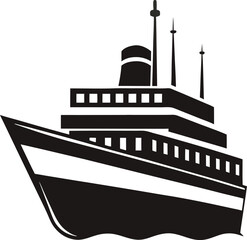 Obraz premium Ship silhouette vector art illustration 3