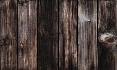 Obraz premium Dark brown wooden background with a rough texture, a dark wood surface with old wooden planks, a wood grain pattern, a dark wood banner template design